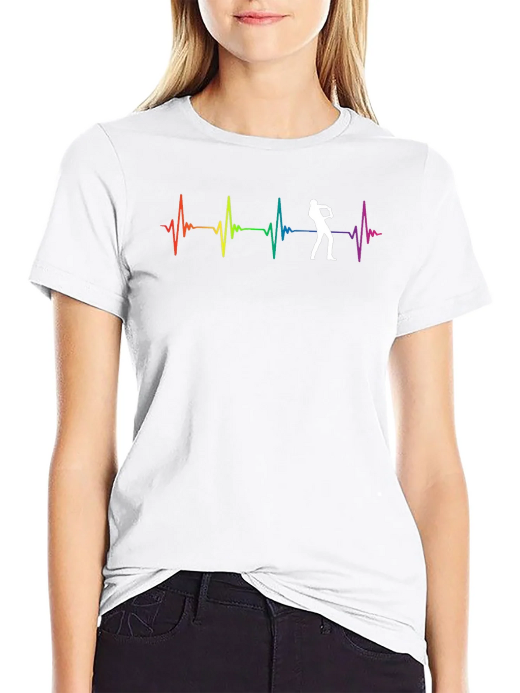Rainbow Heartbeat Saxophone Player Graphic Tee