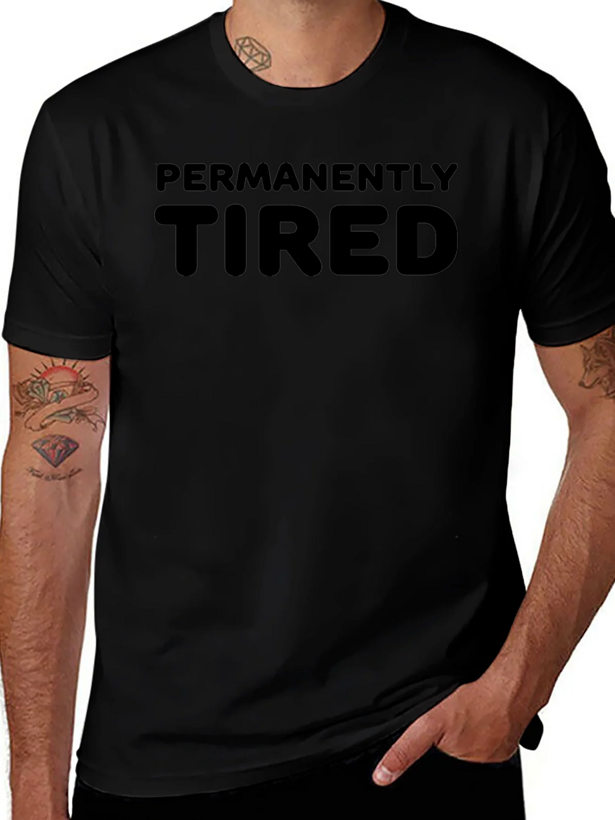 Permanently Tired Graphic Tee - Black T-Shirt