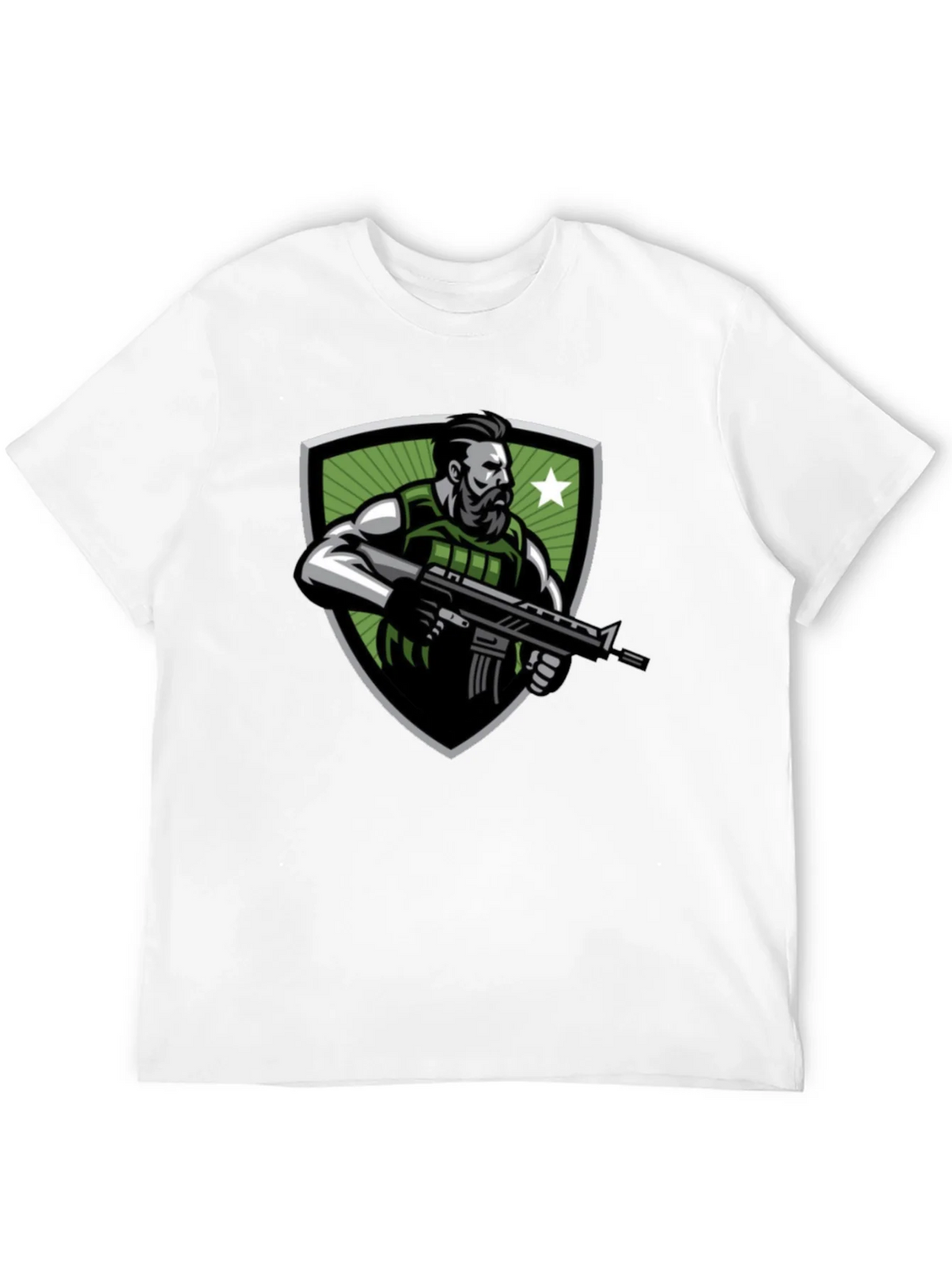 Tactical Soldier Graphic Tee - Black