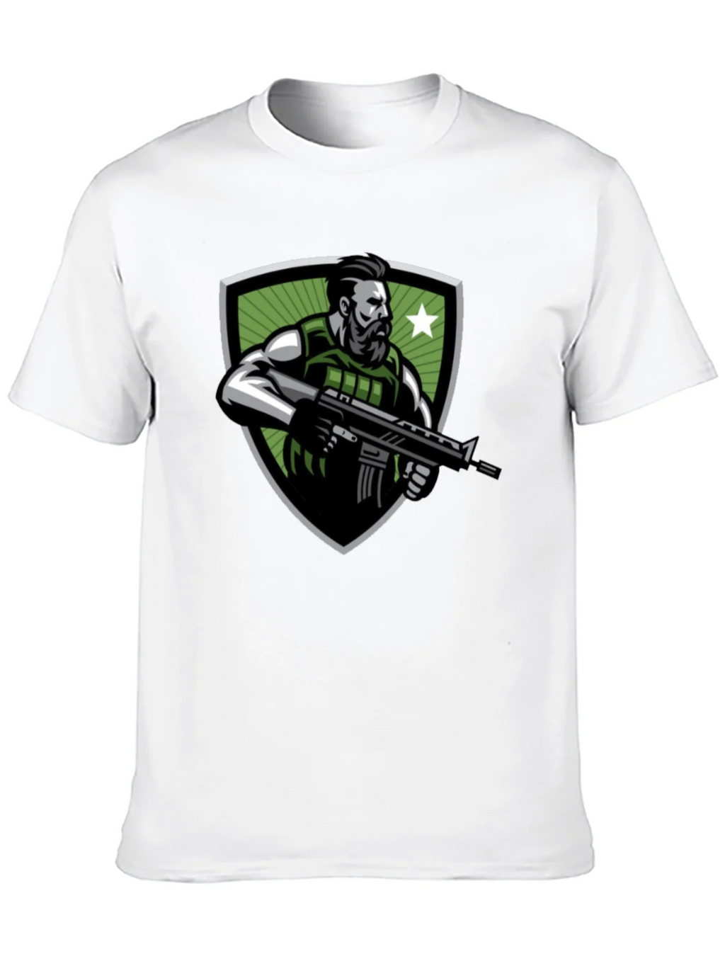 Tactical Soldier Graphic Tee - Black