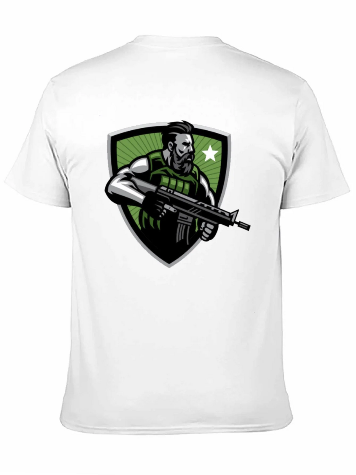 Tactical Soldier Graphic Tee - Black