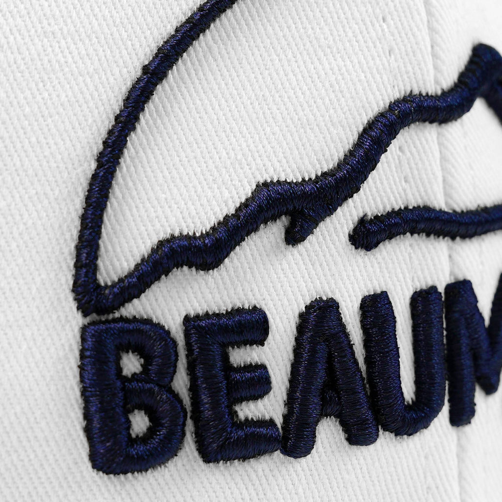 Custom White 3D Puff Embroidery Flat Embroidery Flat Eaves Sport Baseball Cap Design for Men/Women/Youth