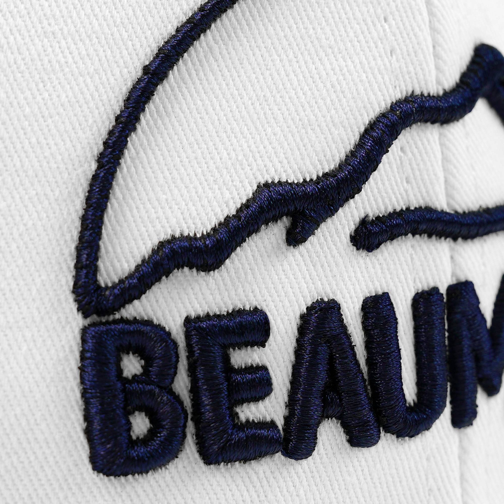 Custom White 3D Puff Embroidery Flat Embroidery Flat Eaves Sport Baseball Cap Design for Men/Women/Youth