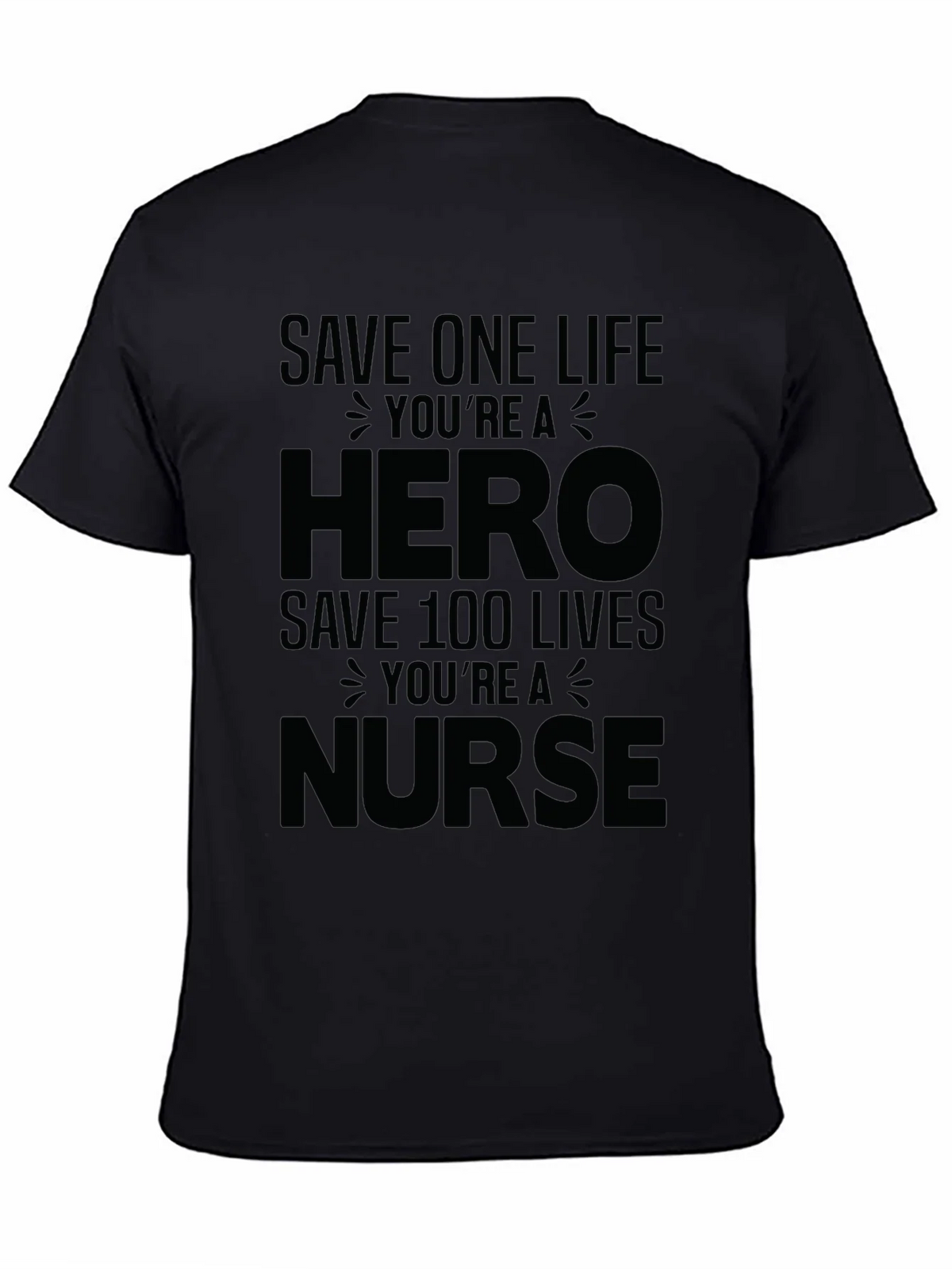Hero Nurse Graphic Tee - Black Unisex T-Shirt