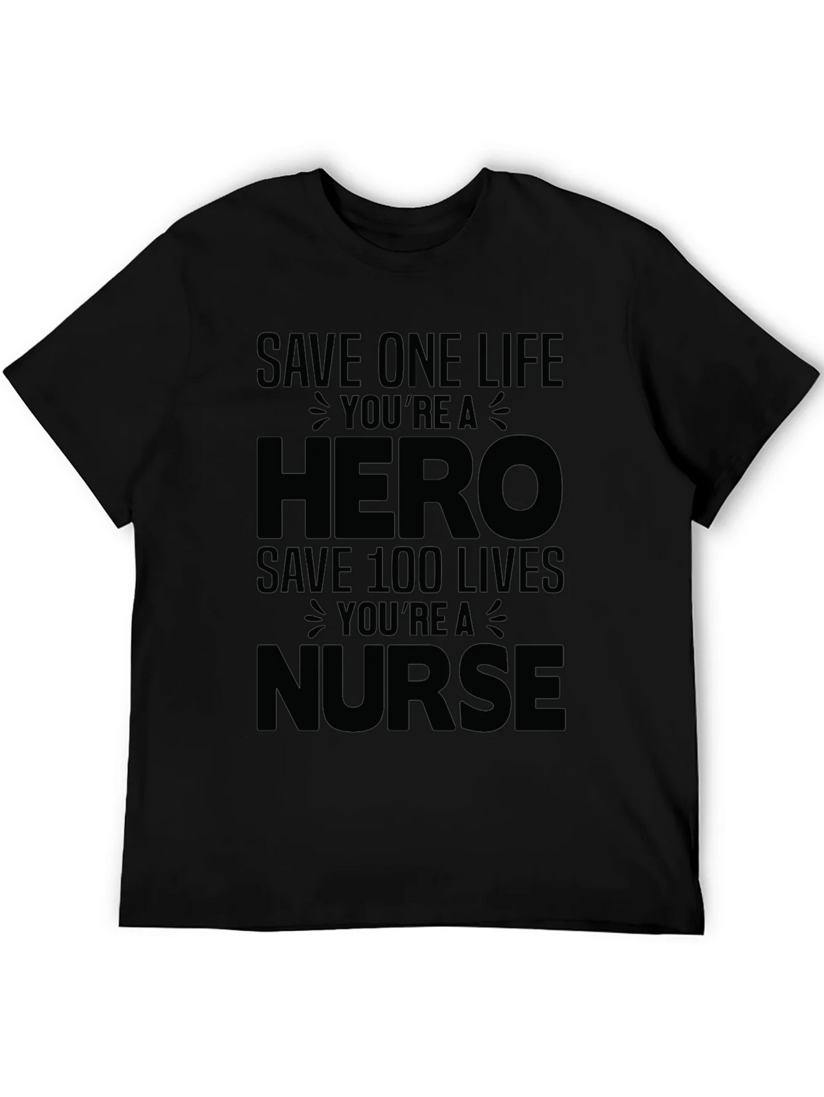 Hero Nurse Graphic Tee - Black Unisex T-Shirt
