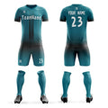 Custom Teal Black Soft Training Uniform Soccer Sets Jersey