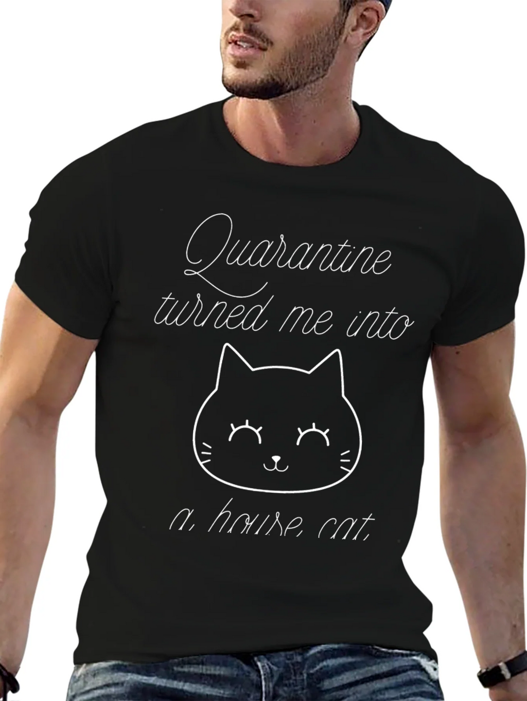 Quarantine House Cat Black T-Shirt