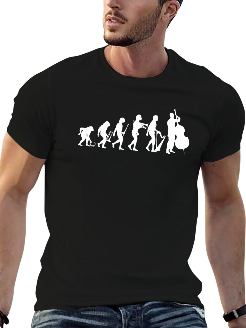 Jazz Evolution Graphic T-Shirt - Black