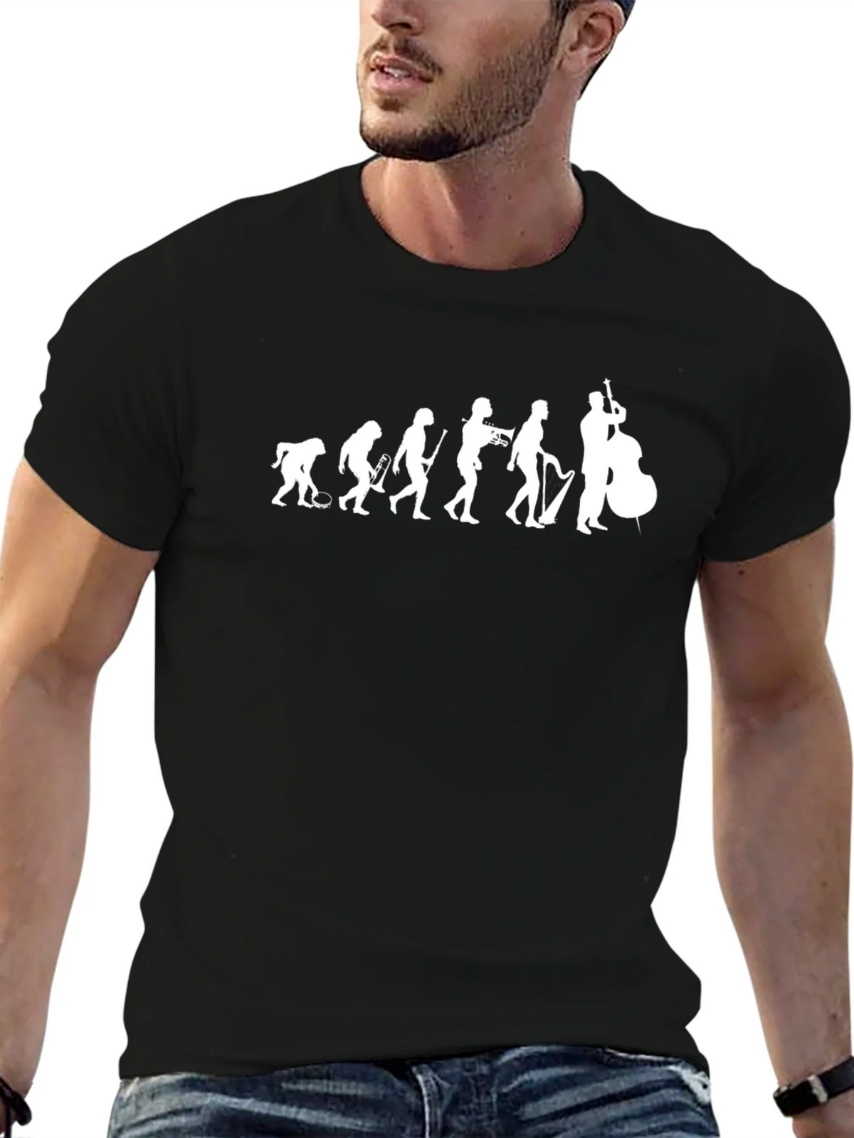 Jazz Evolution Graphic T-Shirt - Black