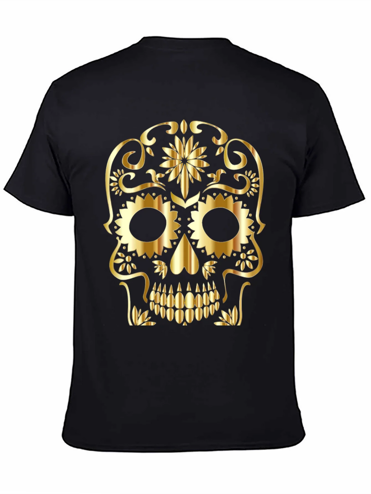 Golden Sugar Skull Graphic Tee