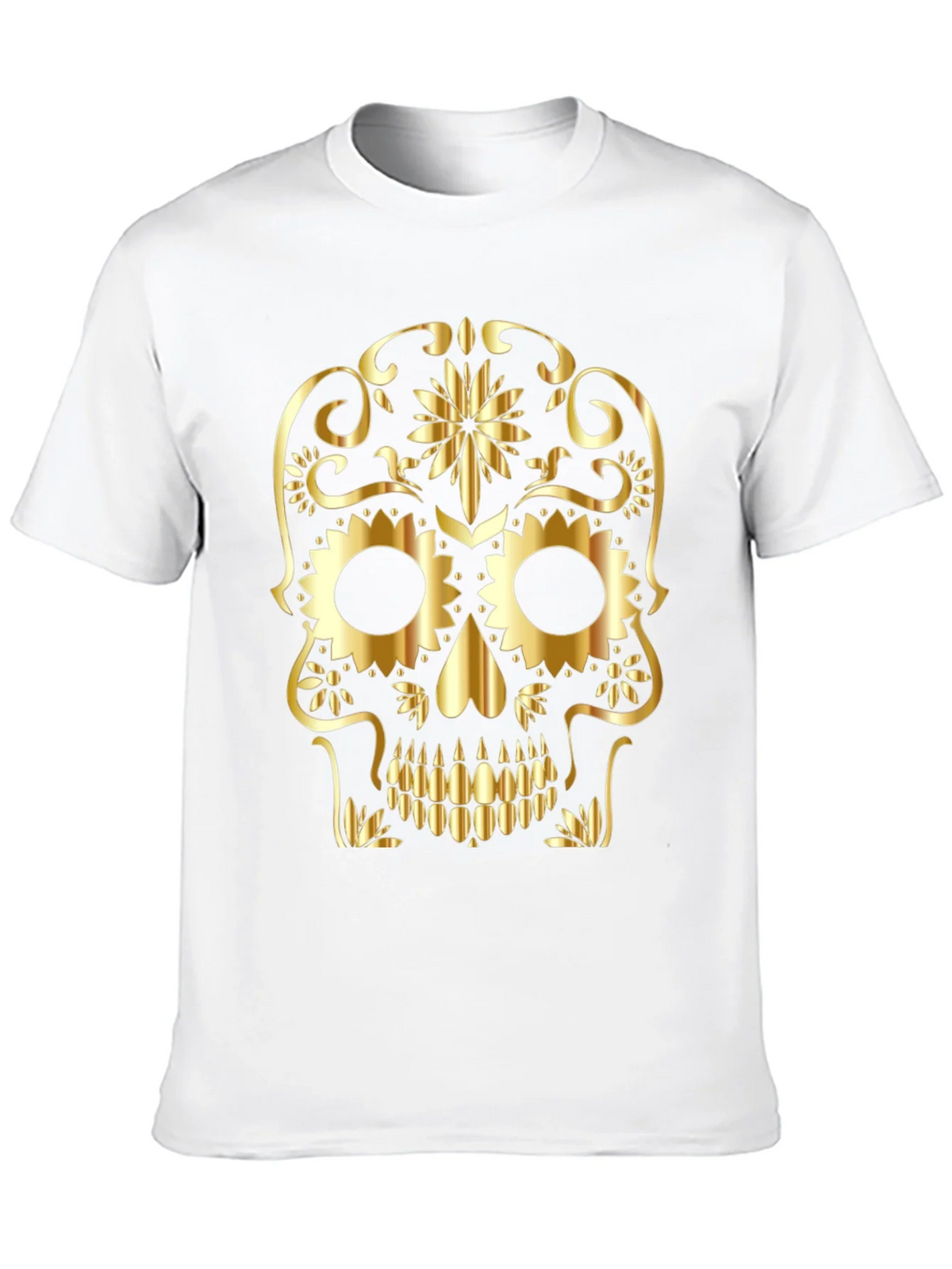 Golden Sugar Skull Graphic Tee