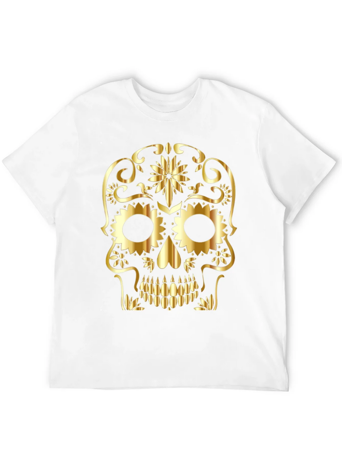 Golden Sugar Skull Graphic Tee