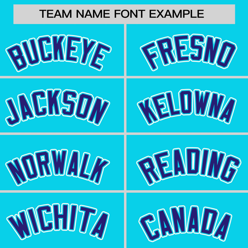 Custom Sky Blue Purple Pinstripe Personalized Raglan Sleeves Authentic Baseball Jersey