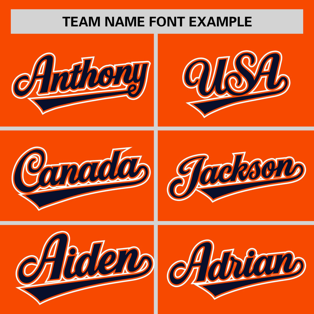 Custom Orange Navy Pinstripe Personalized Raglan Sleeves Authentic Baseball Jersey