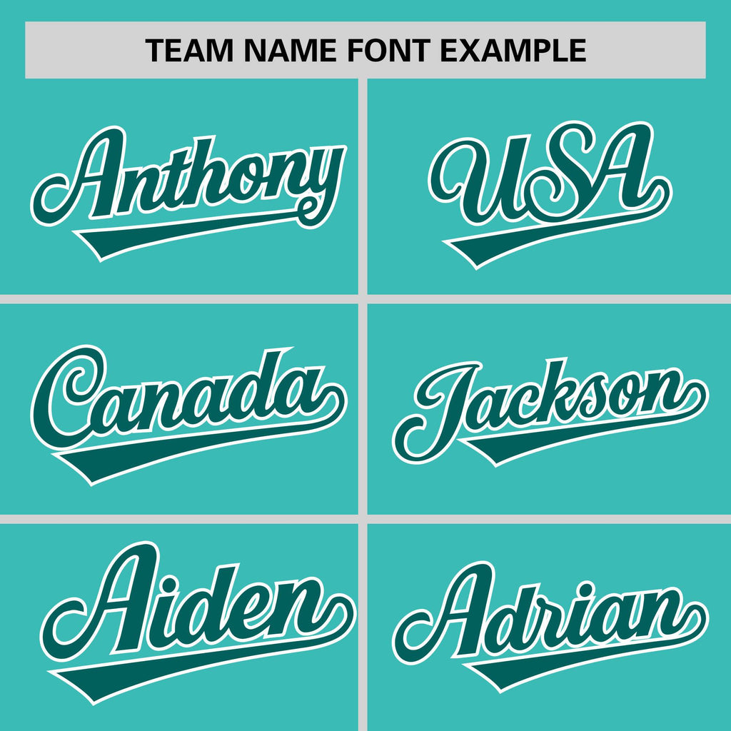Custom Bright Green Aqua Pinstripe Personalized Raglan Sleeves Authentic Baseball Jersey