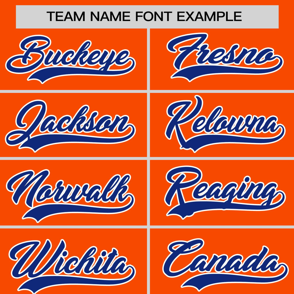 Custom Orange Royal Pinstripe Personalized Raglan Sleeves Authentic Baseball Jersey