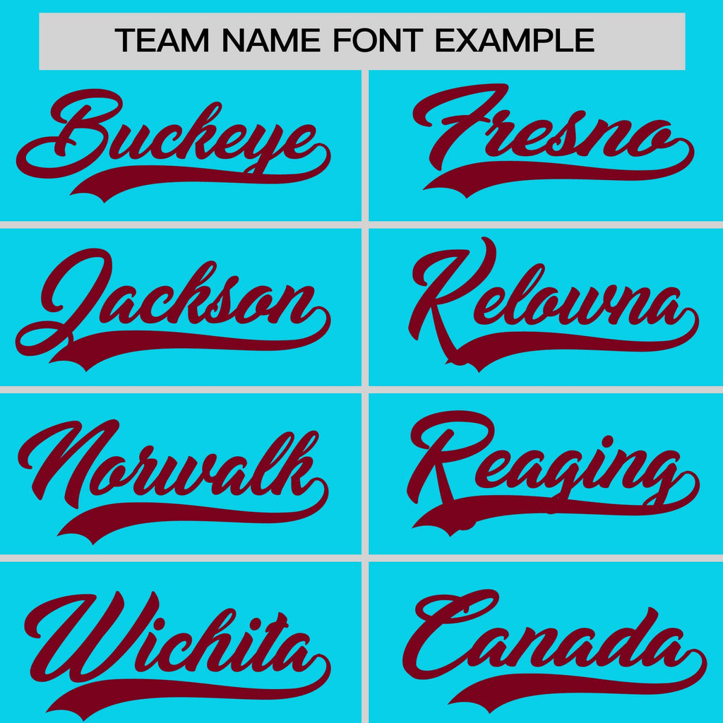 Custom Sky Blue Crimson Pinstripe Personalized Raglan Sleeves Authentic Baseball Jersey