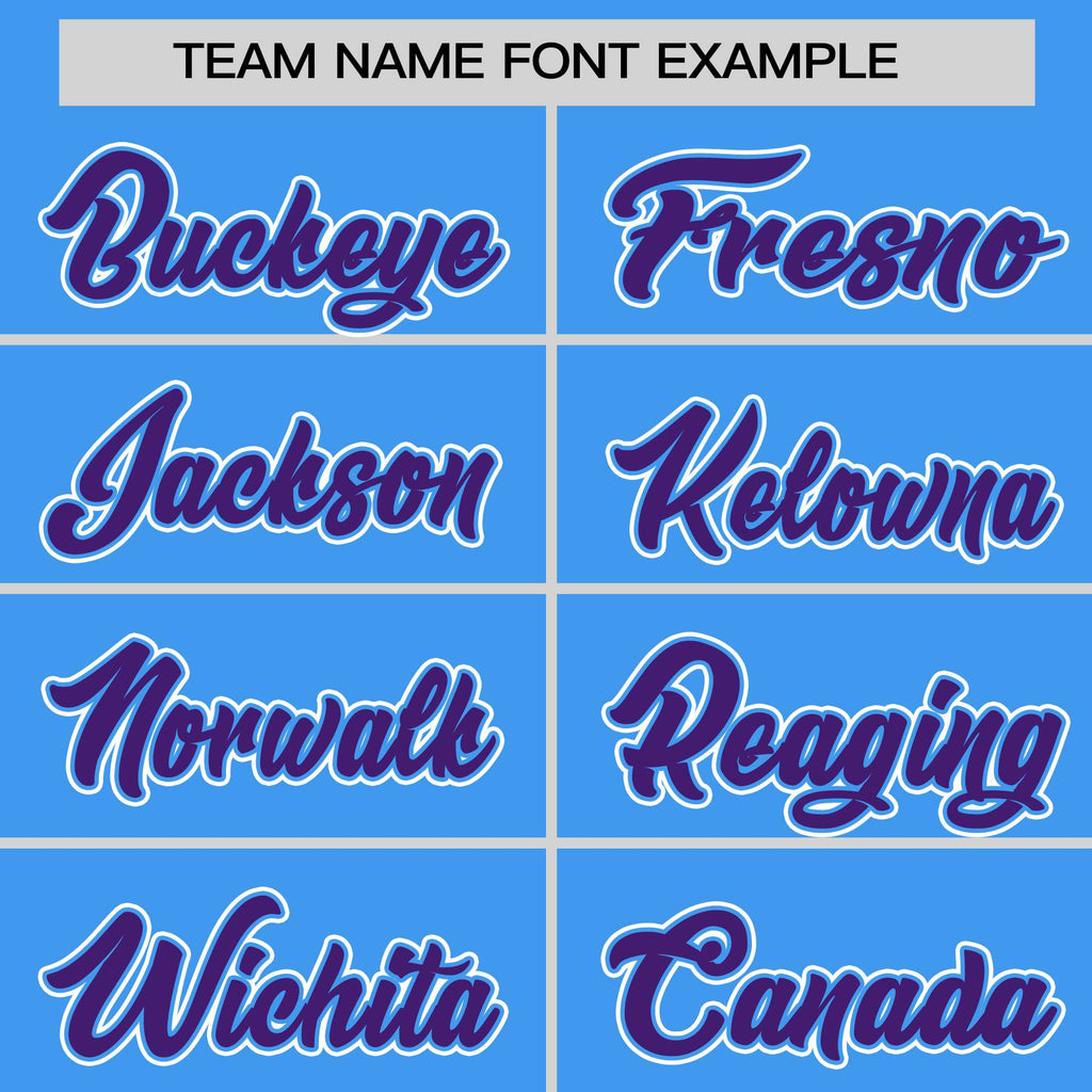 Custom Powder Blue Purple Pinstripe Personalized Raglan Sleeves Authentic Baseball Jersey