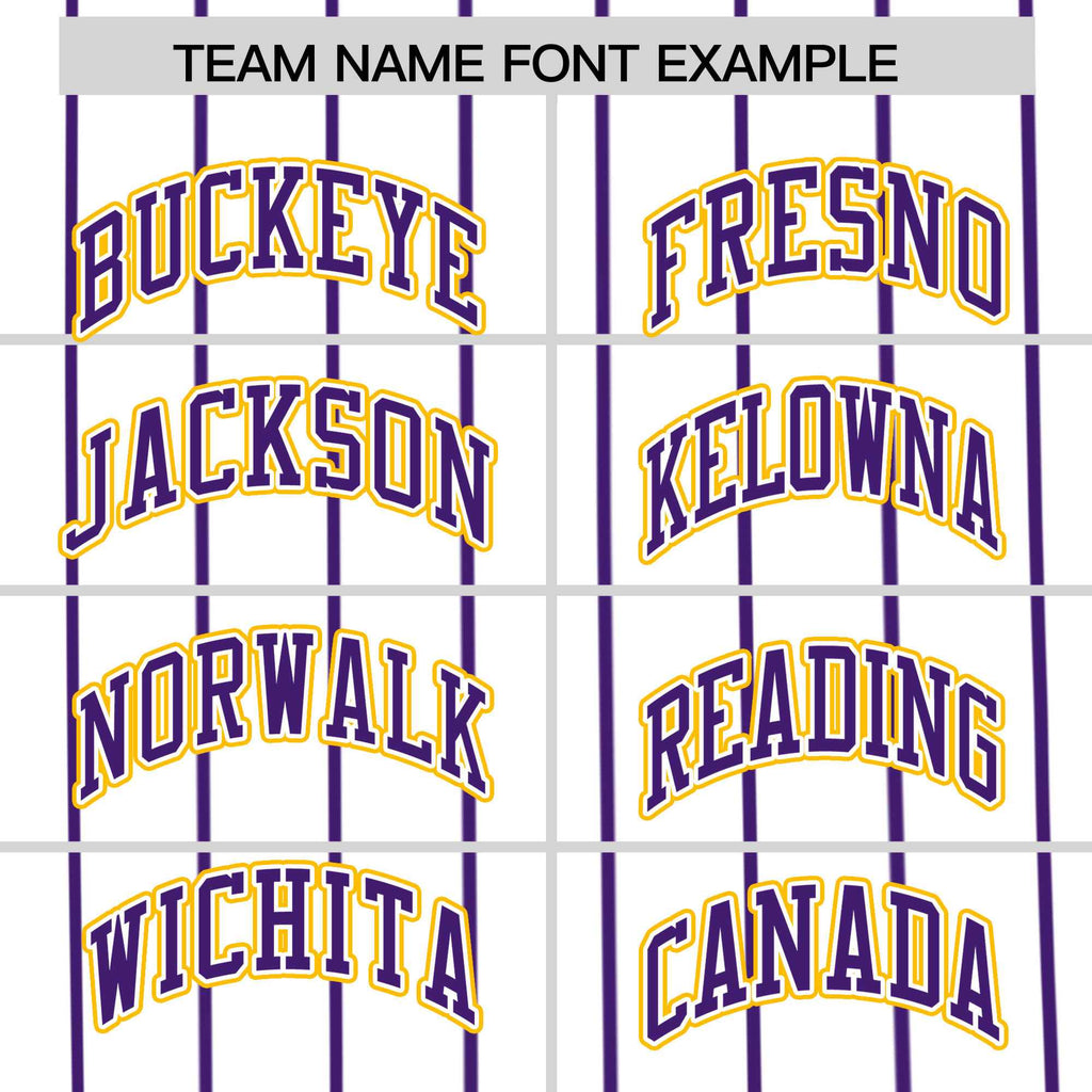 Custom White Purple Pinstripe Personalized Side Two-tone Authentic Baseball Jersey