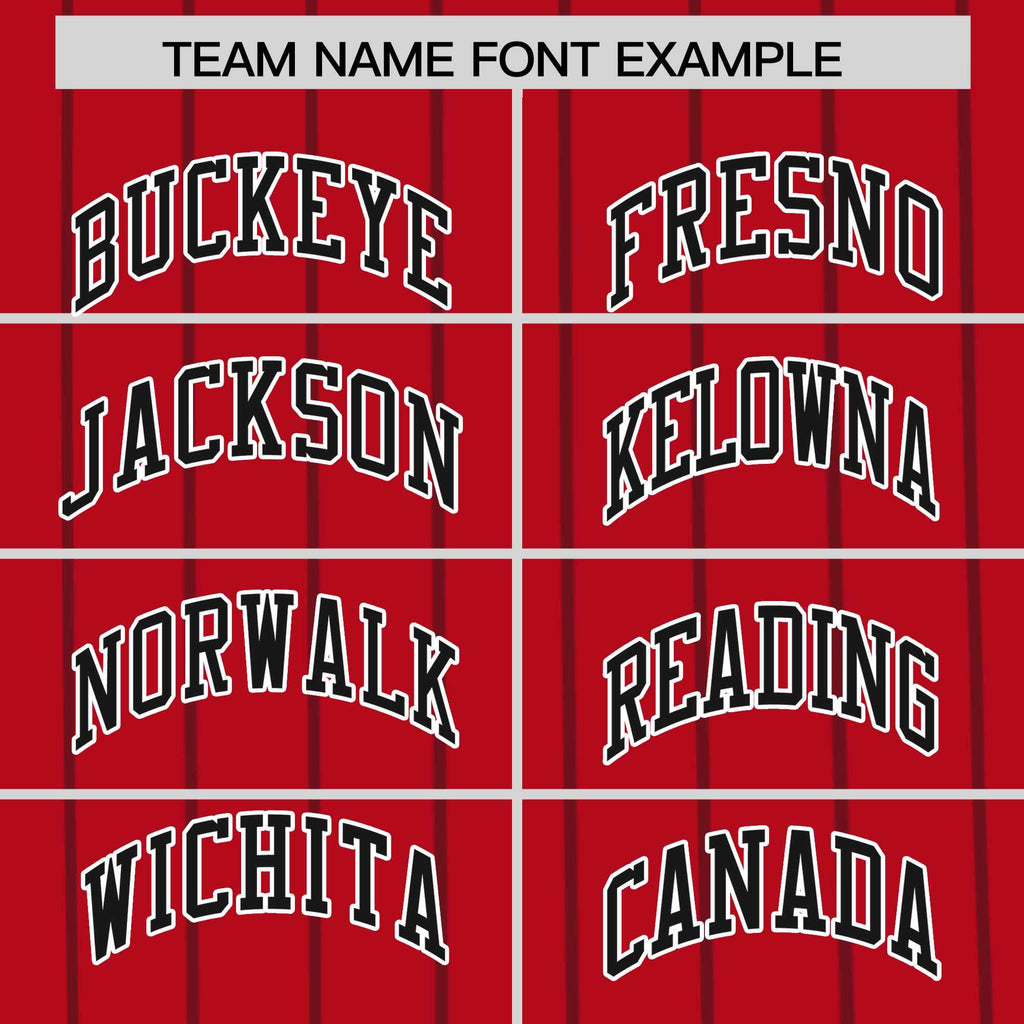 Custom Red Black Pinstripe Personalized Side Two-tone Authentic Baseball Jersey