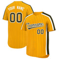 Custom Gold Olive Pinstripe Personalized Side Two-tone Authentic Baseball Jersey