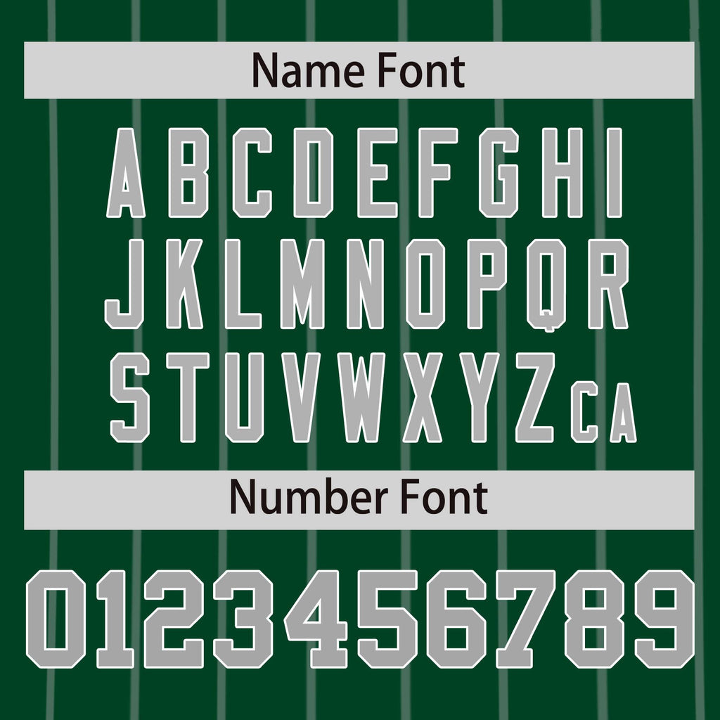 Custom Green Gray Pinstripe Personalized Side Two-tone Authentic Baseball Jersey