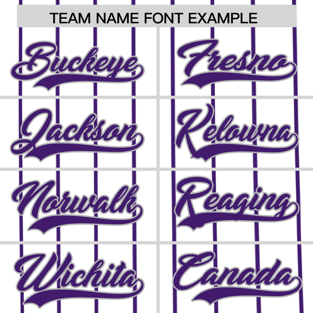 Custom White Purple Pinstripe Personalized Side Two-tone Authentic Baseball Jersey