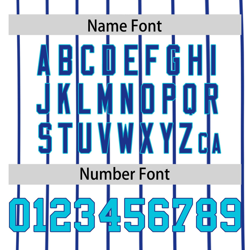 Custom White Royal Pinstripe Personalized Side Two-tone Authentic Baseball Jersey