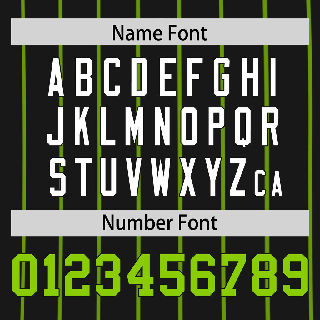 Custom Black Neon Green Pinstripe Personalized Side Two-tone Authentic Baseball Jersey