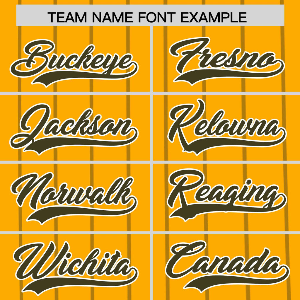 Custom Gold Olive Pinstripe Personalized Side Two-tone Authentic Baseball Jersey