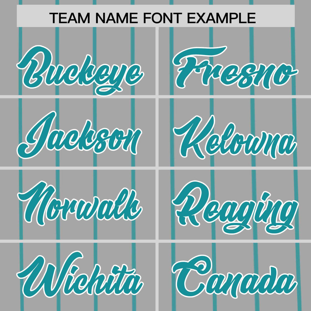 Custom Gray Aqua Pinstripe Personalized Side Two-tone Authentic Baseball Jersey