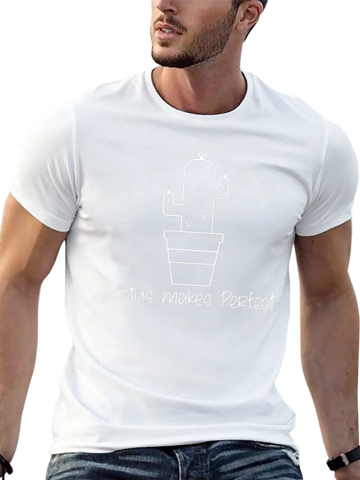 Cactus Makes Perfect T-Shirt - Black Novelty Tee