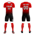 Custom Red Black Printing Outdoor Tracksuit Soccer Sets Jersey