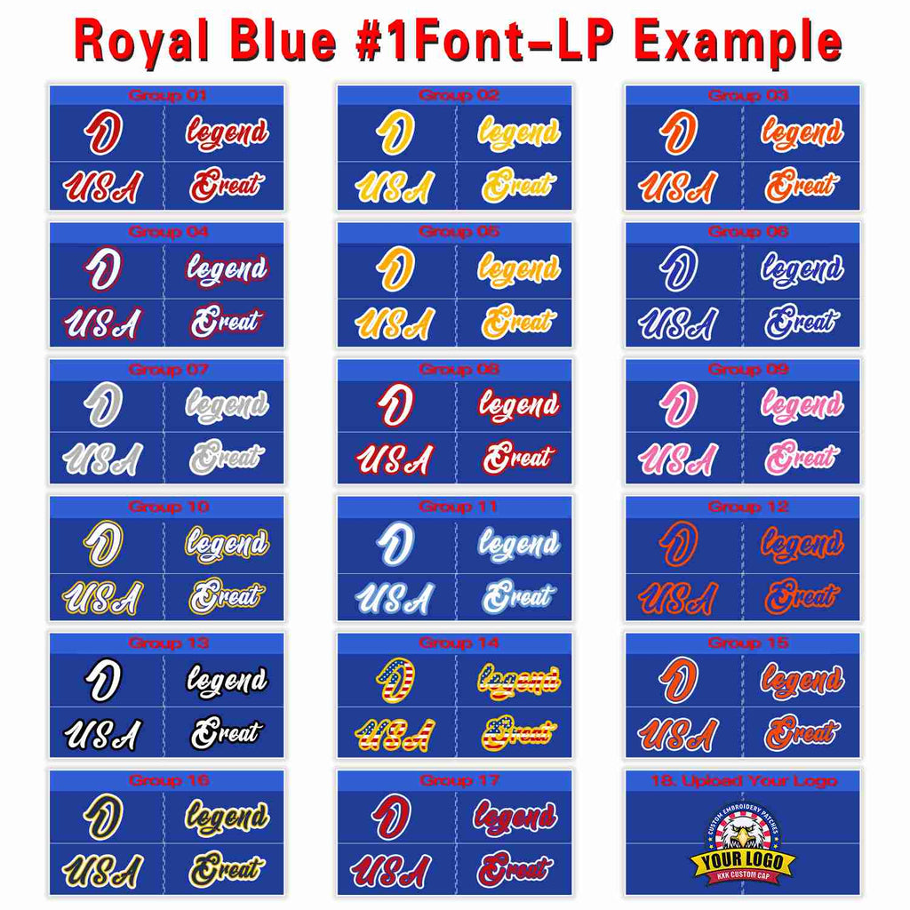 Custom Royal White-Light Blue 3D Puff Embroidery Flat Embroidery Curved Eaves Sport Design Baseball Cap