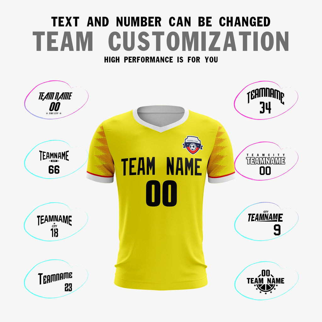 Custom Yellow Black Sport Soccer Tops Jersey