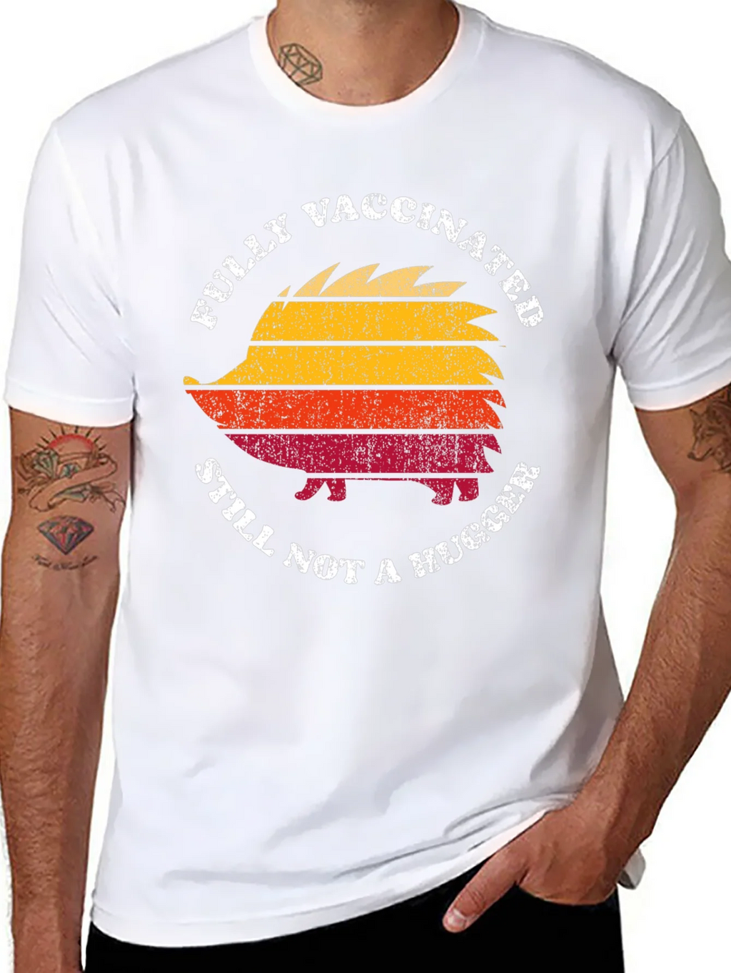 Fully Vaccinated Still Not a Hugger Hedgehog T-Shirt