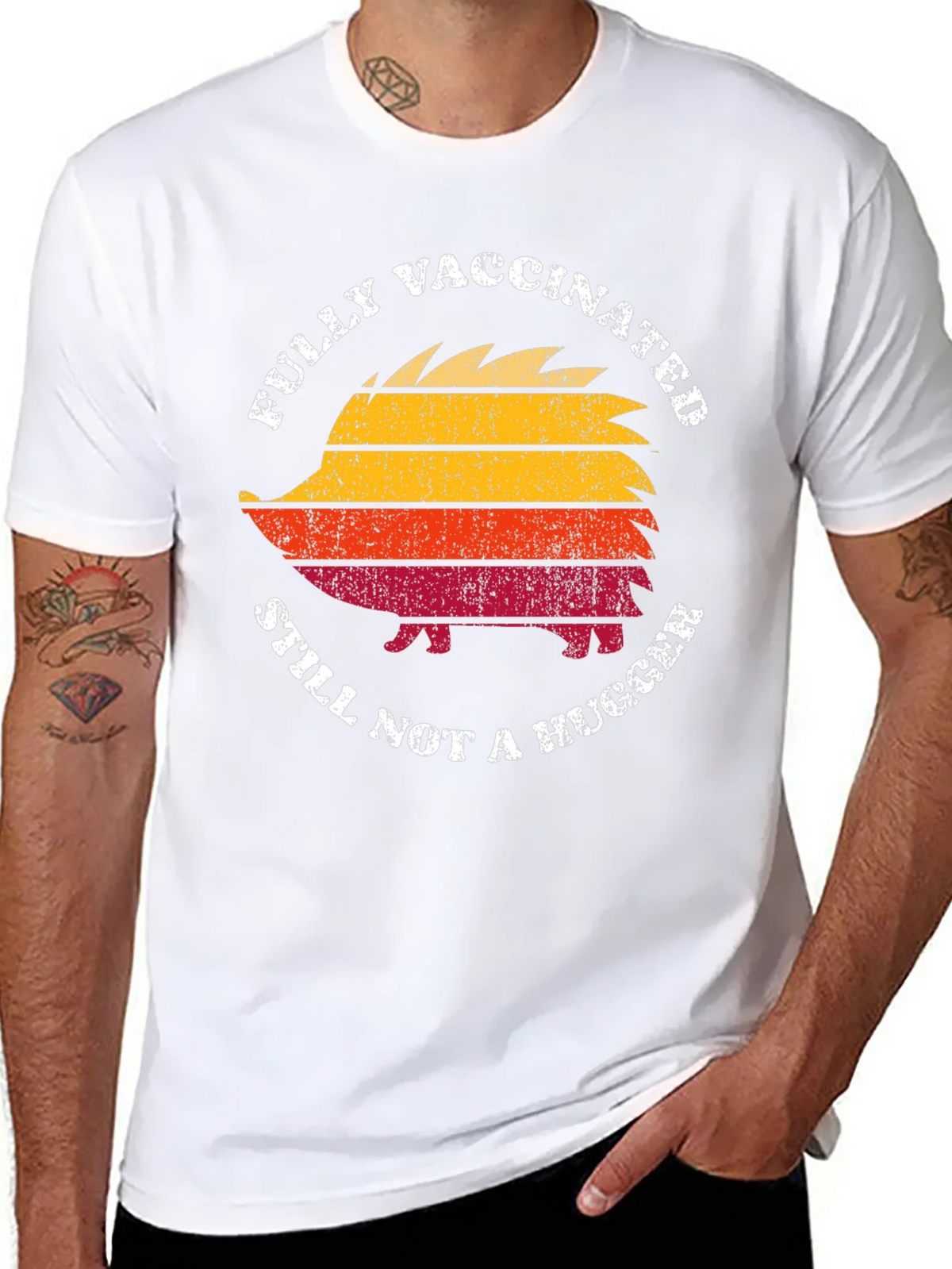 Fully Vaccinated Still Not a Hugger Hedgehog T-Shirt