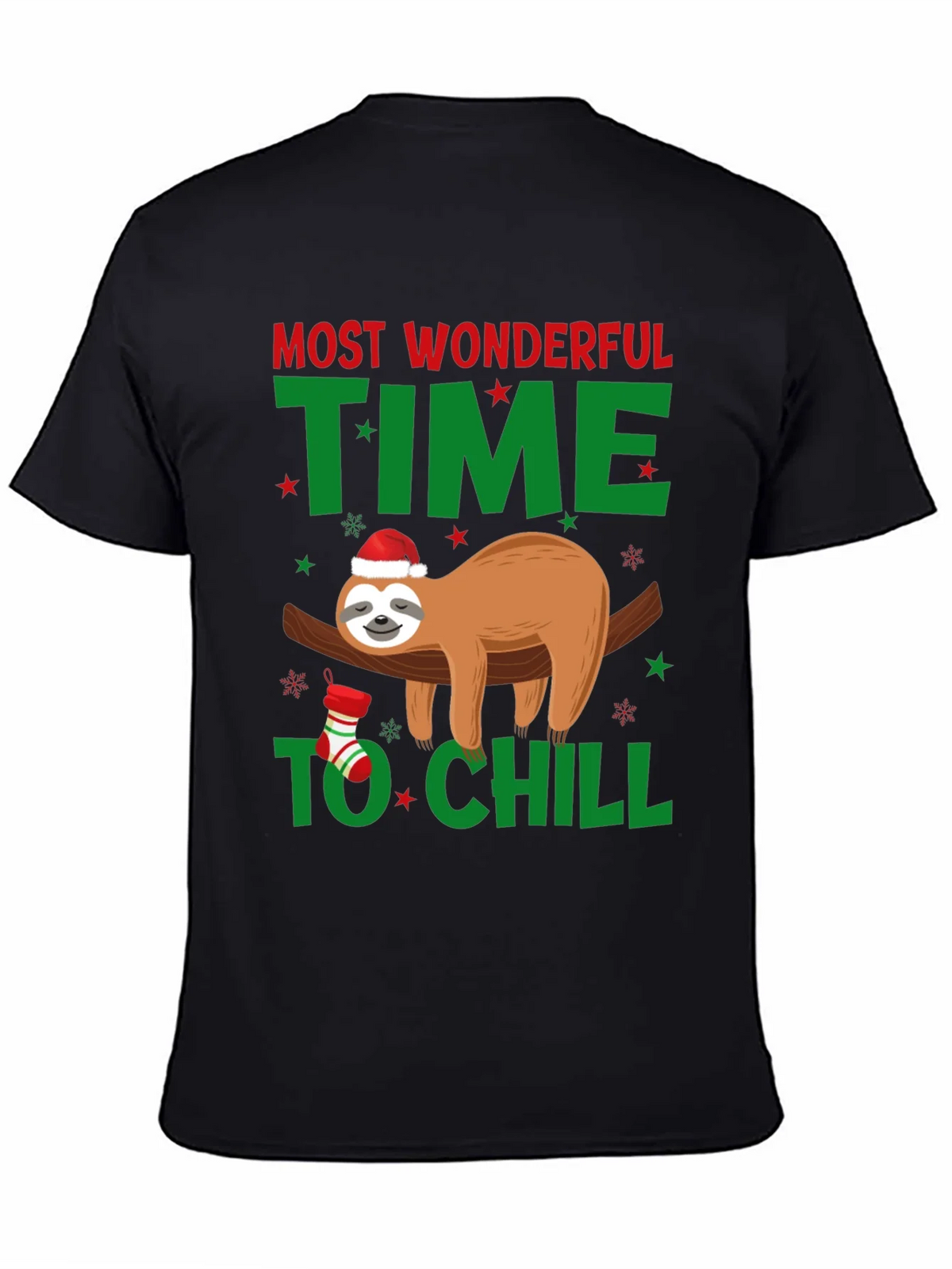 Festive Sloth T-Shirt: Most Wonderful Time to Chill