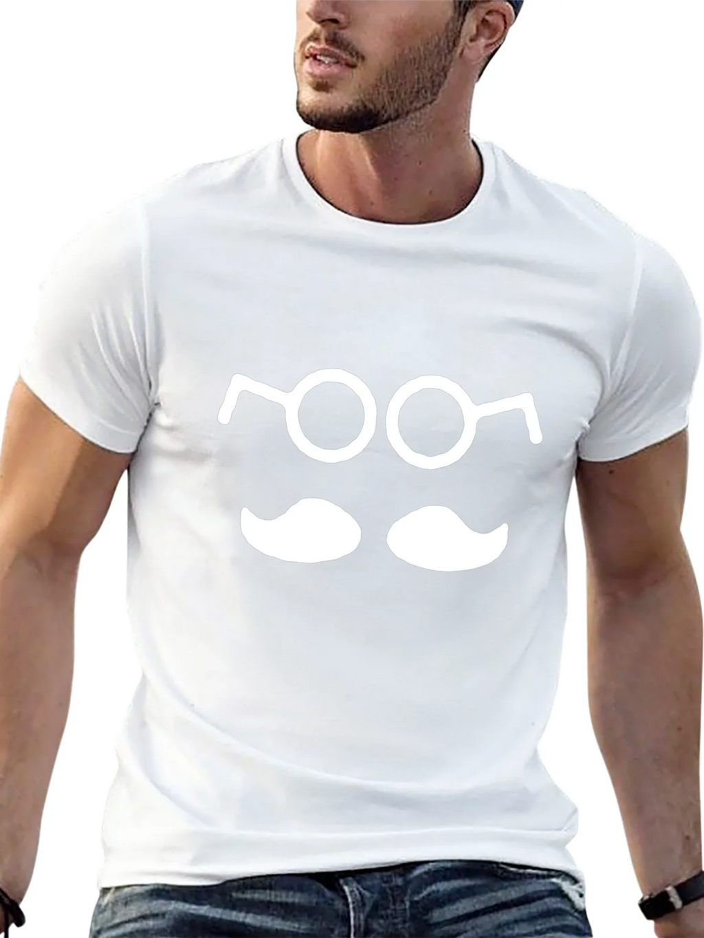 Funny Geek T-Shirt: Glasses and Mustache Tee