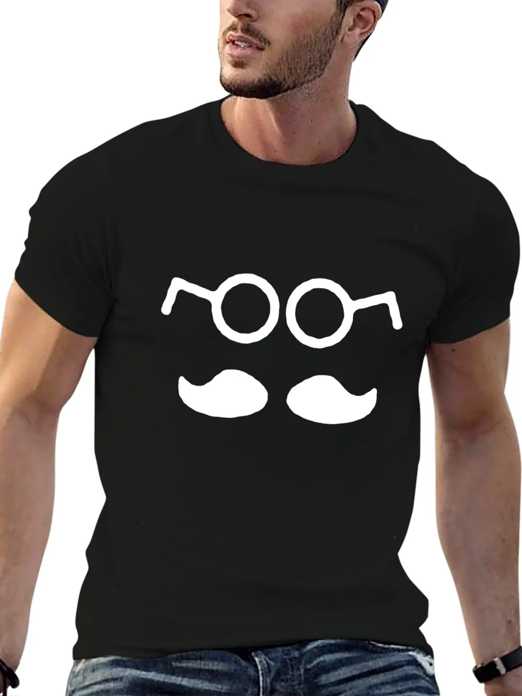 Funny Geek T-Shirt: Glasses and Mustache Tee