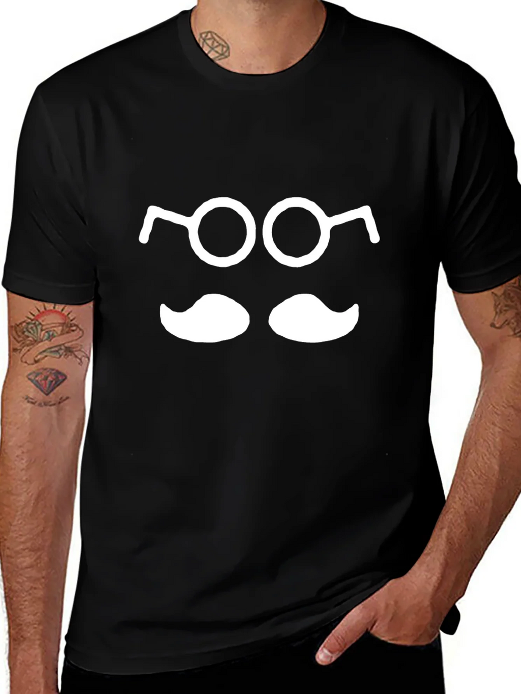 Funny Geek T-Shirt: Glasses and Mustache Tee
