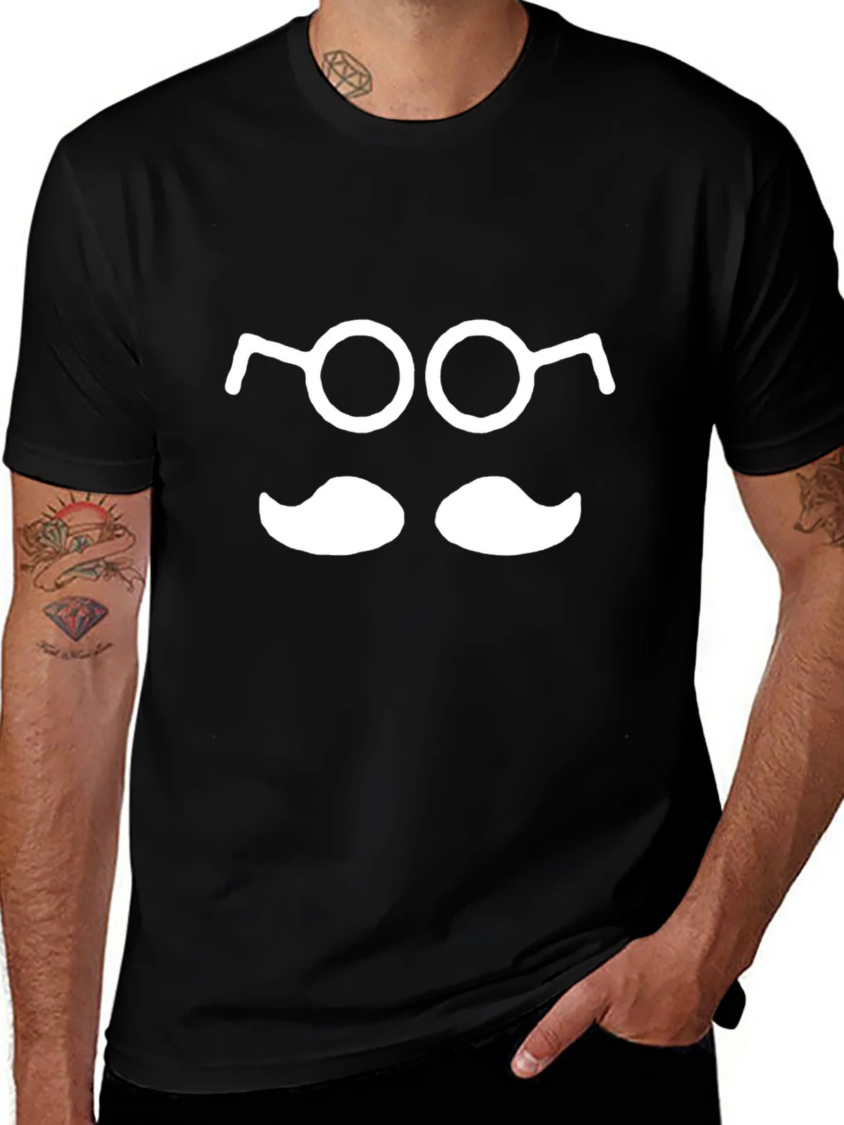 Funny Geek T-Shirt: Glasses and Mustache Tee