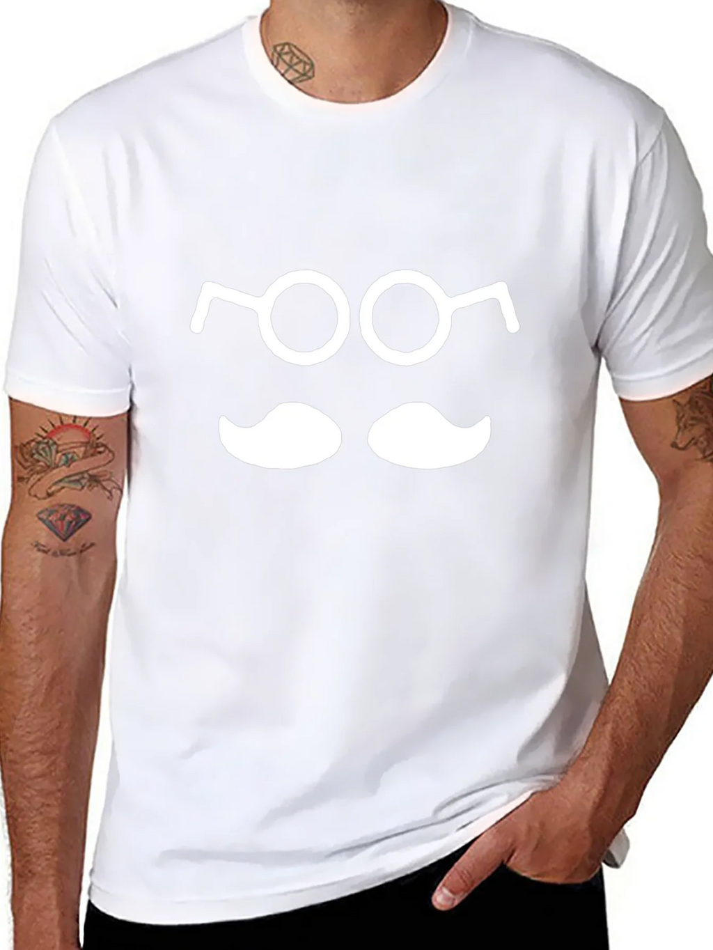 Funny Geek T-Shirt: Glasses and Mustache Tee