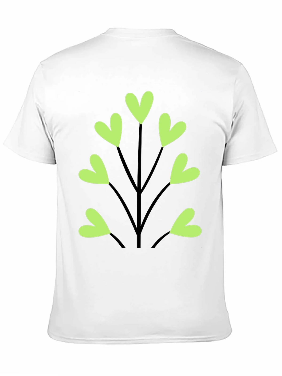 Heart Leaf Tee - Black Cotton T-Shirt