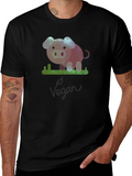 Vegan Galaxy Pig Graphic T-Shirt