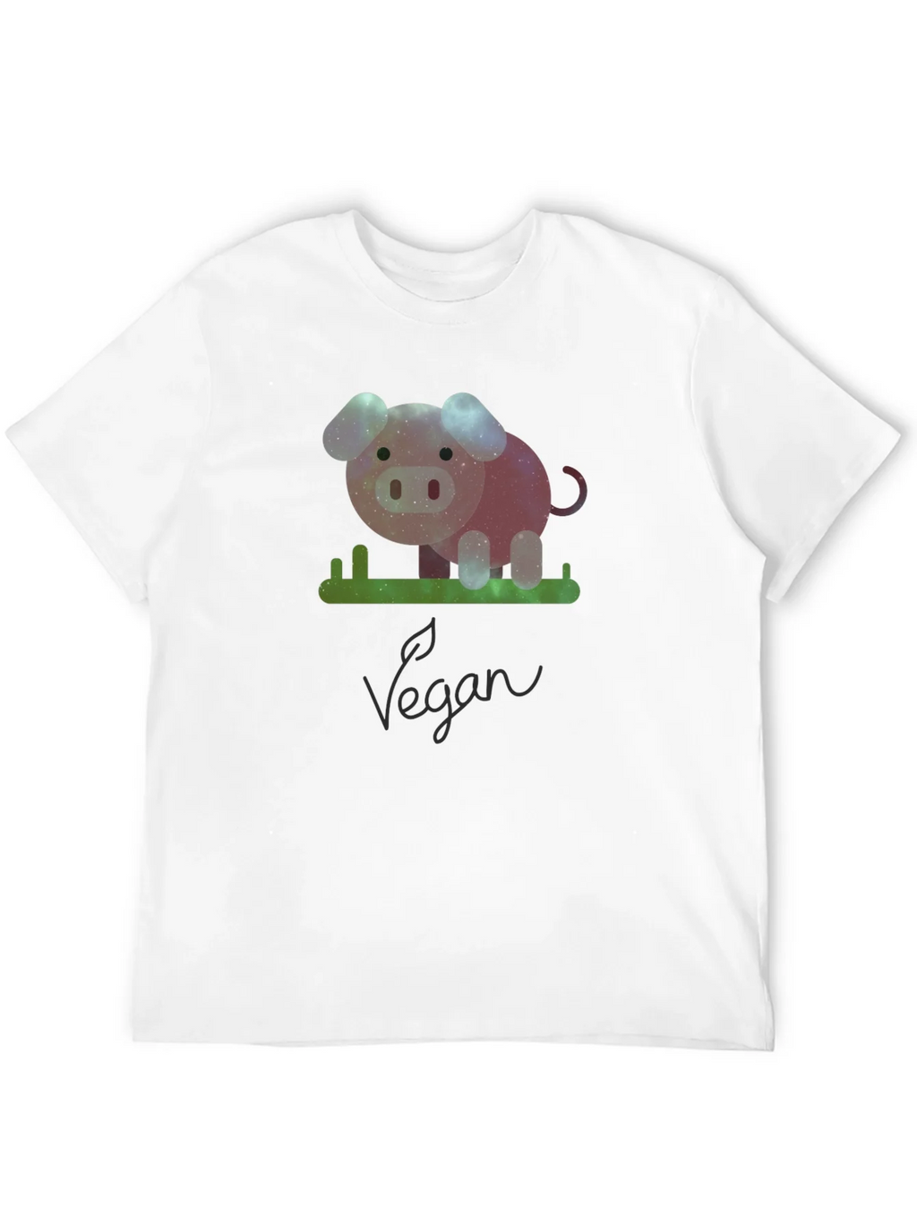 Vegan Galaxy Pig Graphic T-Shirt
