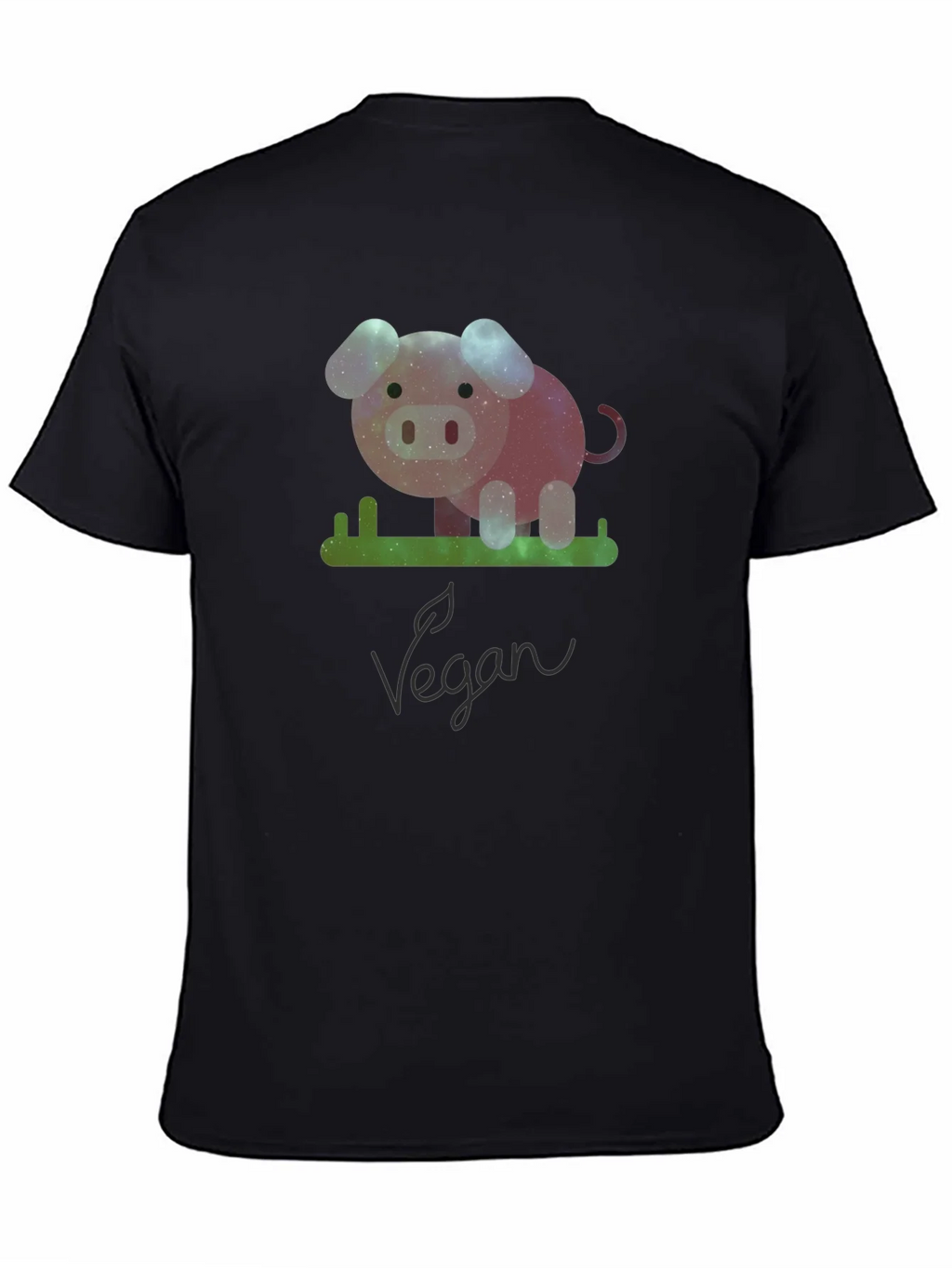 Vegan Galaxy Pig Graphic T-Shirt