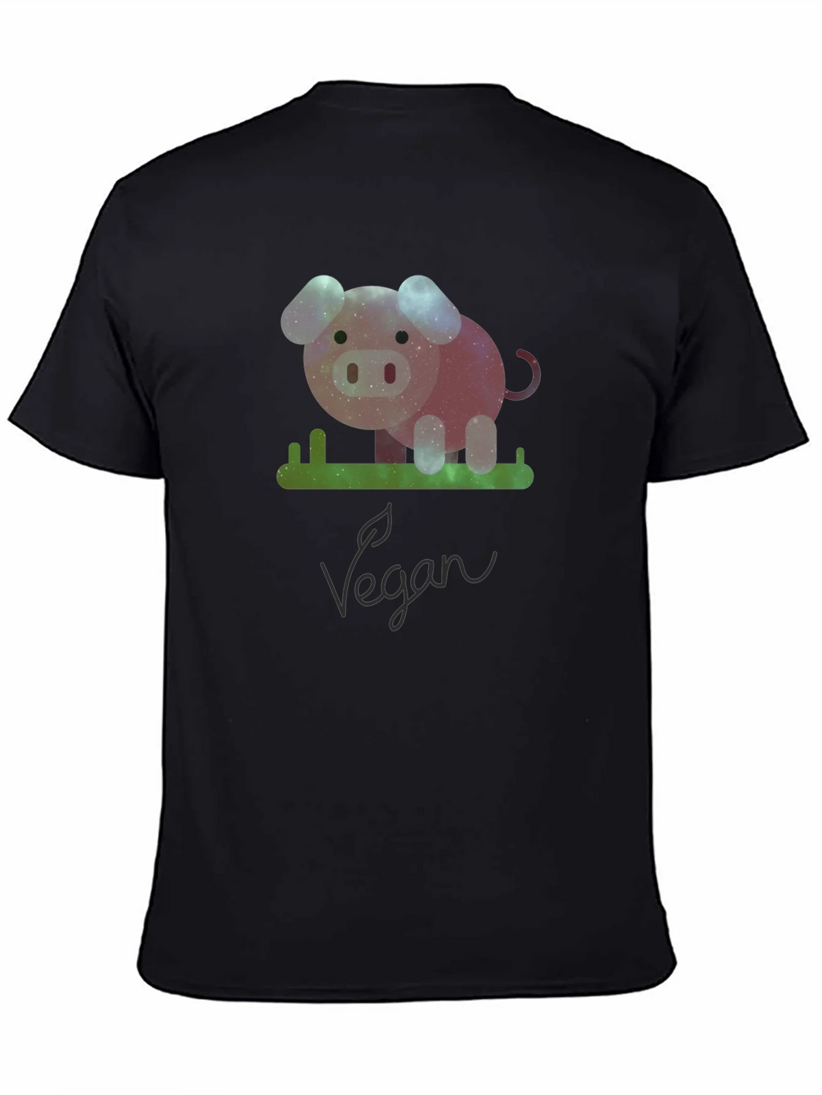 Vegan Galaxy Pig Graphic T-Shirt