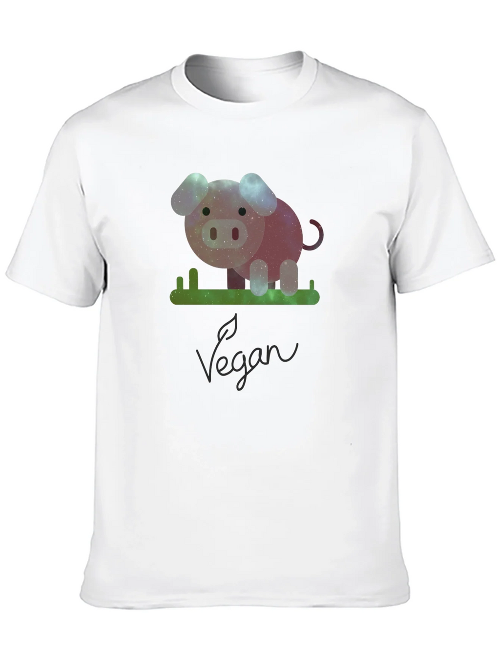 Vegan Galaxy Pig Graphic T-Shirt