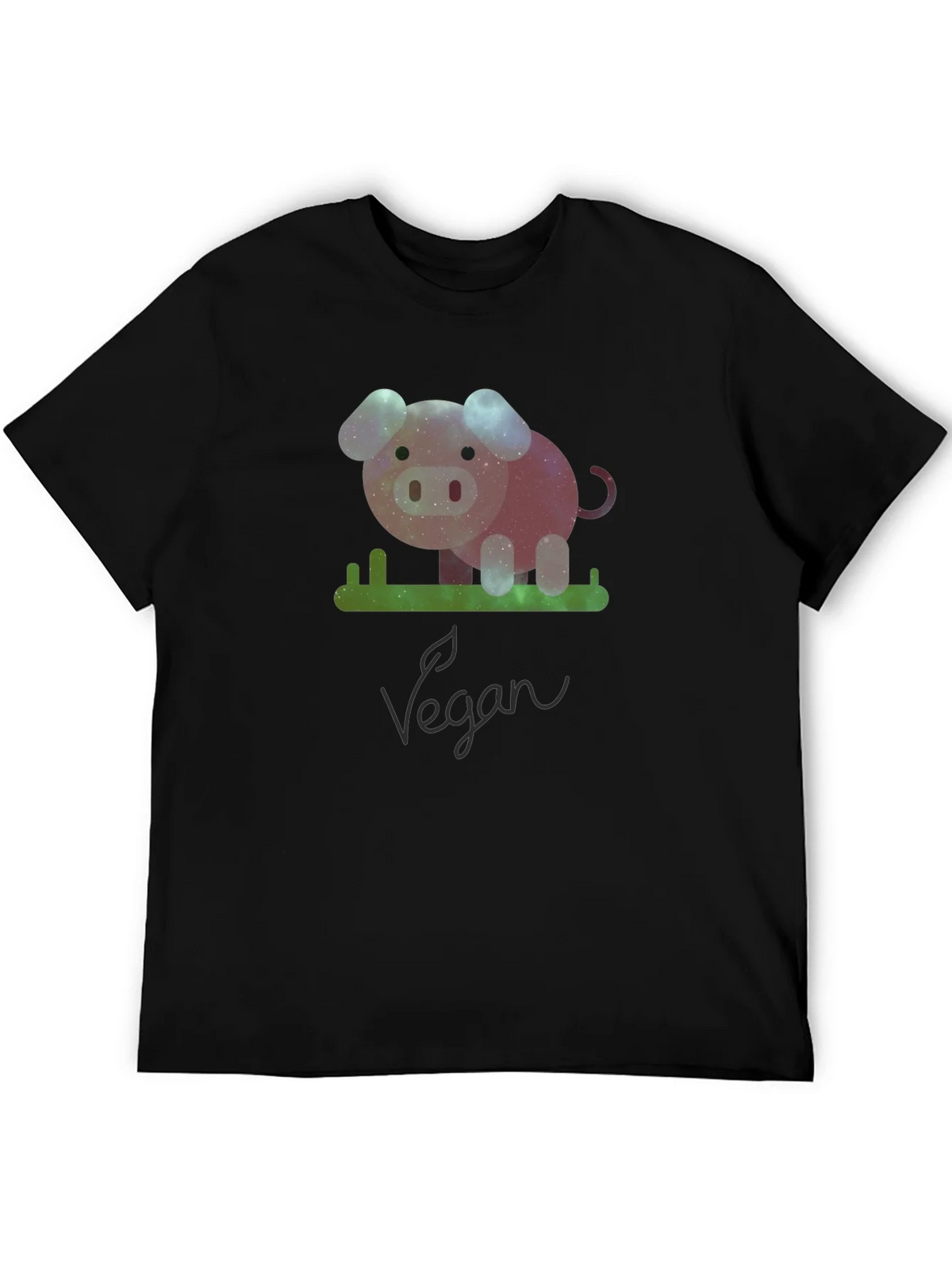 Vegan Galaxy Pig Graphic T-Shirt